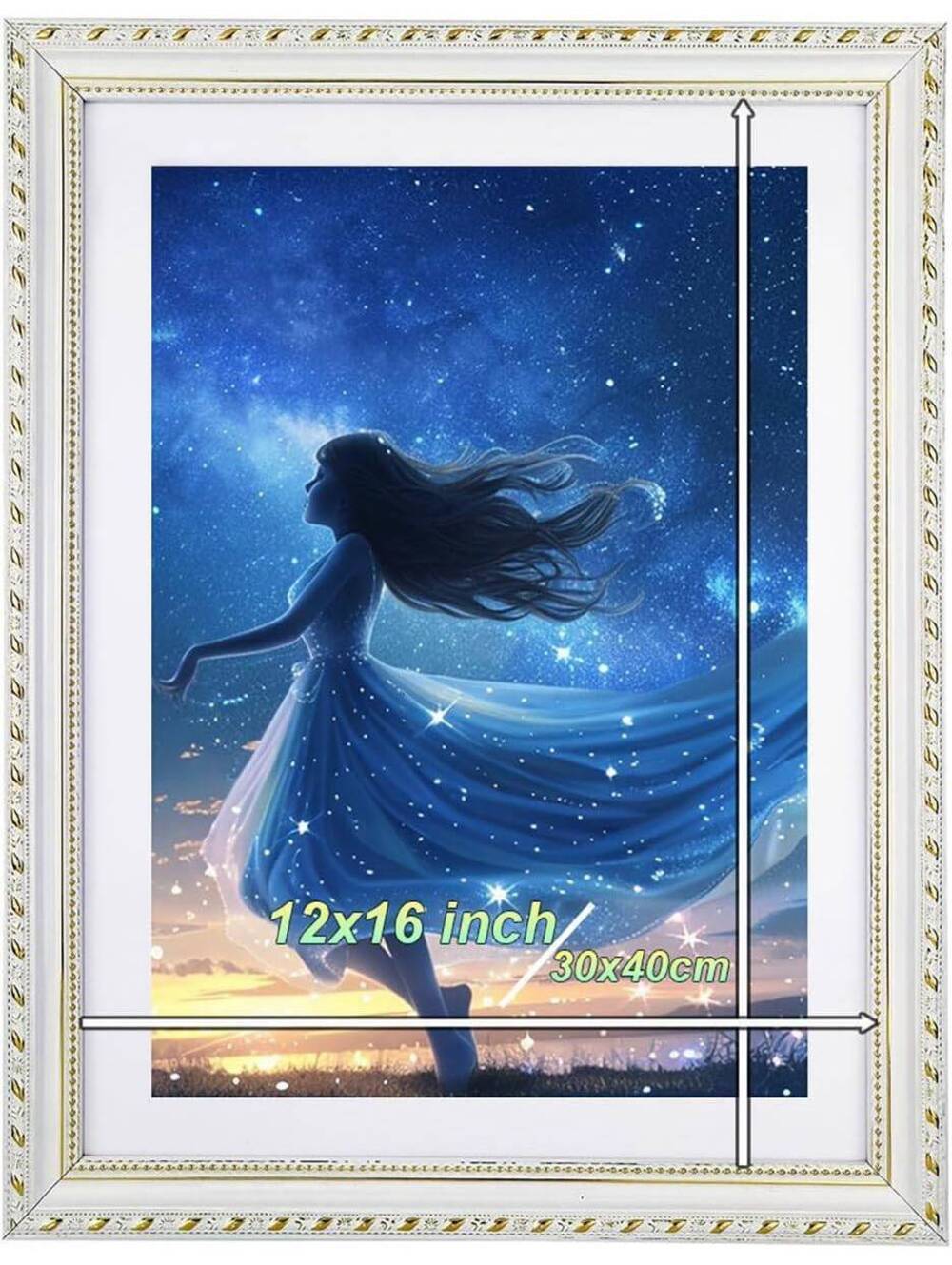 Betionol White Diamond Painting Frame for 12x16-Inch Art, Picture Frame,